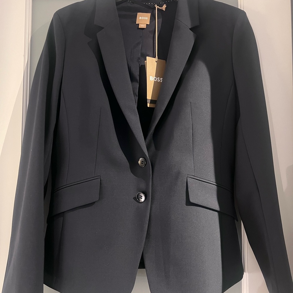 BOSS Elegant Navy Women's Blazer - Picture 3 of 6